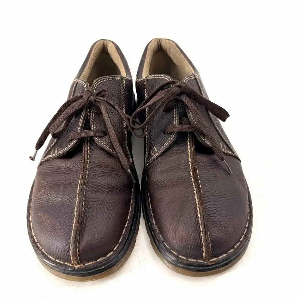 Dr. Doc Martens Brown Pebbled Leather Lace Up Casual Oxford Shoes US Men Size 11
